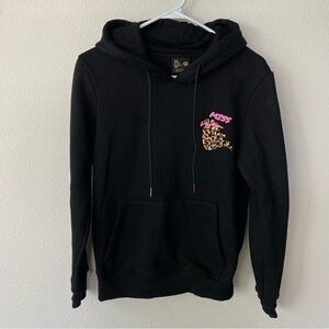 Mr. Eat Well | Women's Black Hoodie Sweatshirt Mrs. Eat Well Size Small